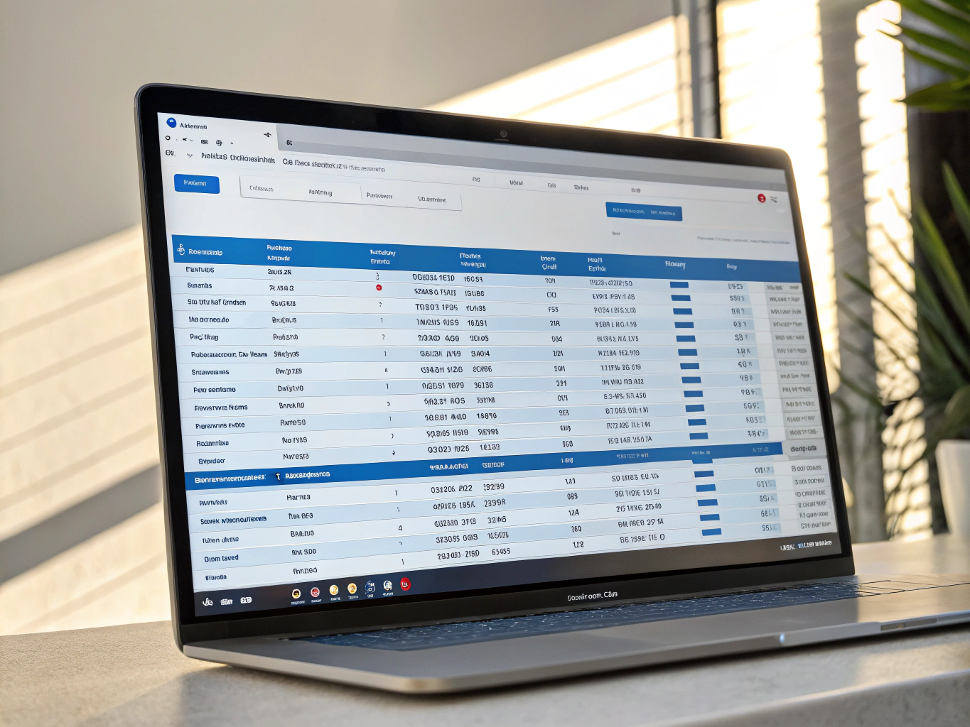 Data table with sorting and filtering controls