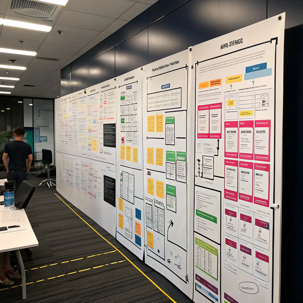 Wireframe flow mockup